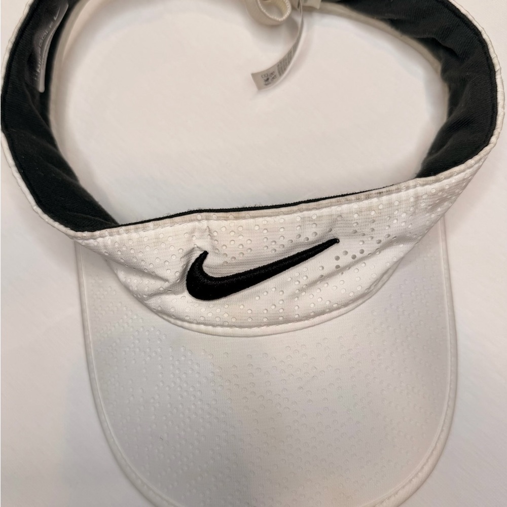 Nike White and Black Visor